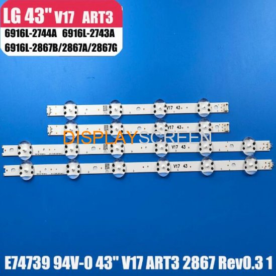 New LED light bar for LG 43\" V17 ART3 6916L-2867A 6916L-2867F AGF78709801 43UJ675V 43UJ655V 43UJ670V 43UJ6565 43UJ6525 43VH6100