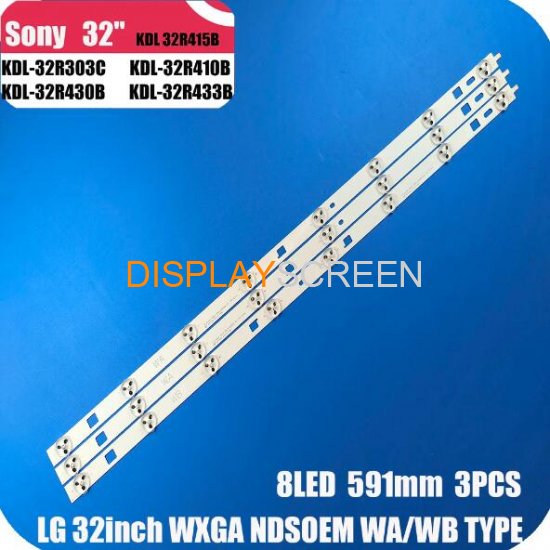 3pcs LED backlight for SONY KDL-32R415B KDL-32R433B 32R435B KDL-32R410B 32R420B KDL-32R430B LG INNOTEK 32INCH WXGA NDSOEM WA WB